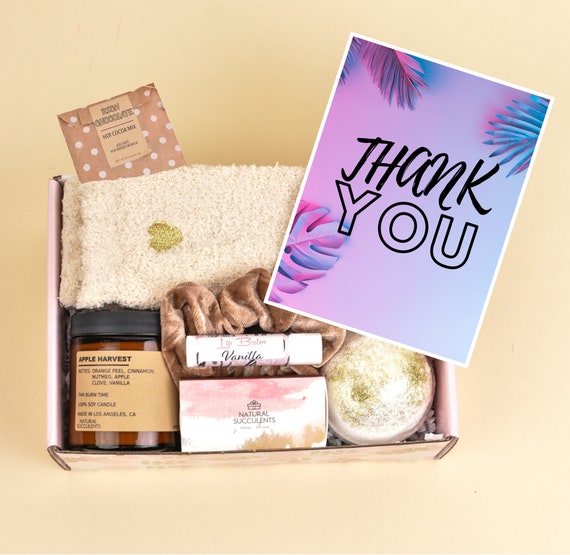 Natural Succulents Thank You Gift Box Care Package Appreciation