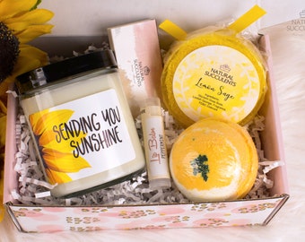 Friendship Gift - Mental Health Gift - Self Care - Sunshine - Sending You Sunshine - Box - College - Hard Time - Friend - Loving gift (XPA9)