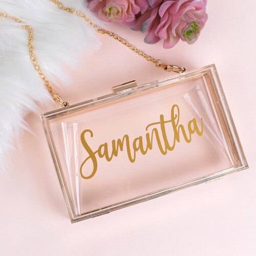 Custom Acrylic Clutch Personalized Clutch Bride Cutch Etsy