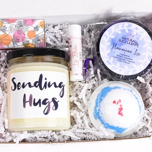 Spa Box for Woman - Sending Hugs Care Package For Her - Personalized Gift - Thinking of you - Feel Better -  Self care - Gift for her (XPK8)