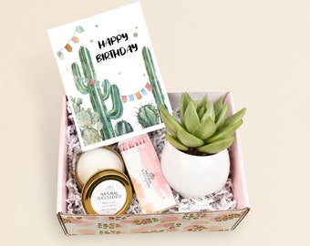 Birthday Gift For Best Friend, Best Friend Gift, Birthday Gift For Mom, Birthday Gift For Her, Birthday Gift, Live Succulent gift box (XBB6)