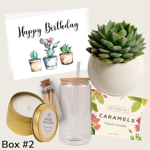 Happy Birthday Box, Birthday Care Package for her, Birthday Gift Box for Her, Women&#39;s Birthday Gift Box, Thinking of you Gift Box (XFB2)