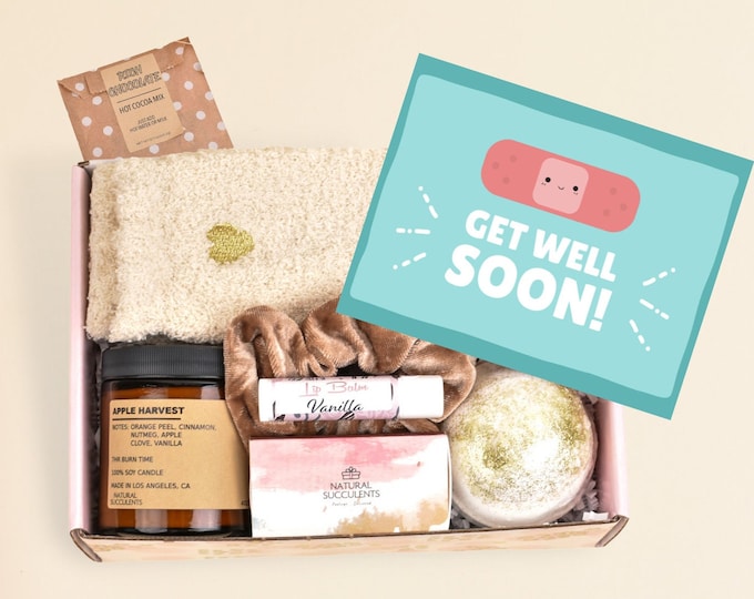 Get Well Soon Care Package For Women - Thinking Of You Gift Set - Comfort Care Package for Surgery-  Illness - Recovery - Gift Box  (XAG6)