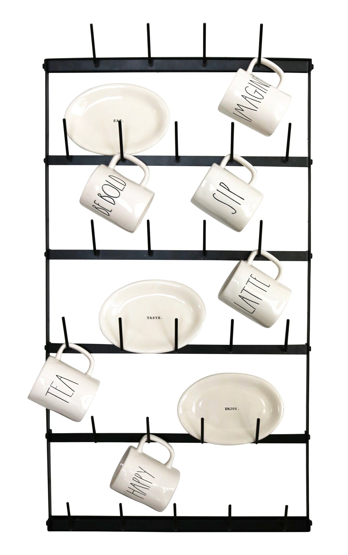 Wall Mounted Mug Rack 6 Row Metal Storage Display Organizer Etsy