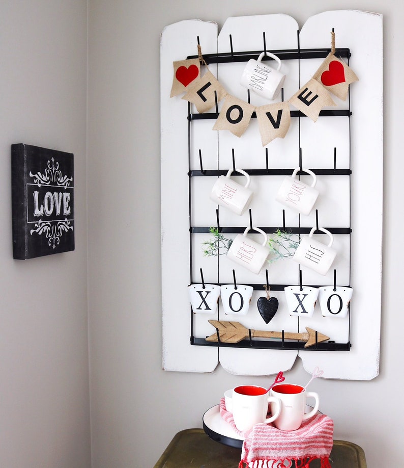 Wall Mounted Mug Rack 6 Row Metal Storage Display Organizer For Coffee Mugs Tea Cups Mason Jarore