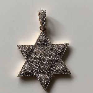 Diamond and Gold Star of David pendant