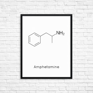 Instant Download Amphetamine Molecule Printable Wall Art Downloadable Prints Science Digital Download Chemistry Printable Art Digital Print