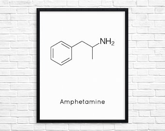 Instant Download Amphetamine Molecule Printable Wall Art Downloadable Prints Science Digital Download Chemistry Printable Art Digital Print