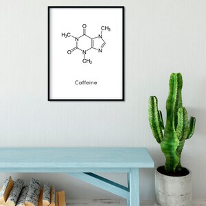 Instant Download Caffeine Molecule Coffeine Printable Chemistry Wall ...