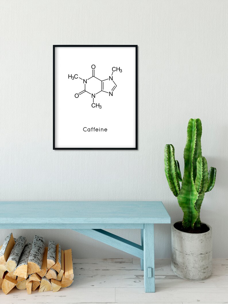 Instant Download Caffeine Molecule Coffeine Printable Chemistry Wall ...
