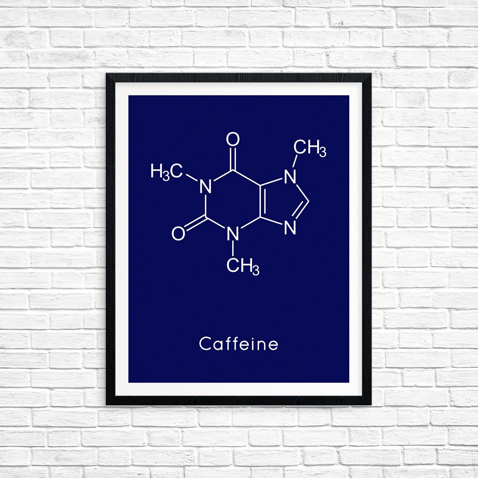 Instant Download Caffeine Molecule Coffeine Printable Chemistry Wall ...