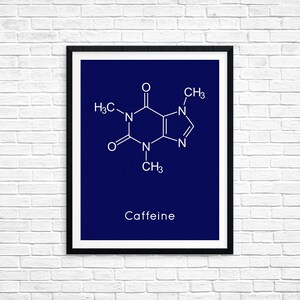 Instant Download Caffeine Molecule Coffeine Printable Chemistry Wall ...