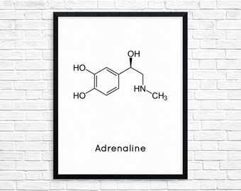 Instant Download Adrenaline Molecule Printable Wall Art Downloadable Prints Science Digital Download Chemistry Printable Art Digital Print 1