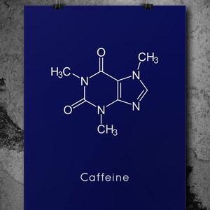 Instant Download Caffeine Molecule Coffeine Printable Chemistry Wall ...