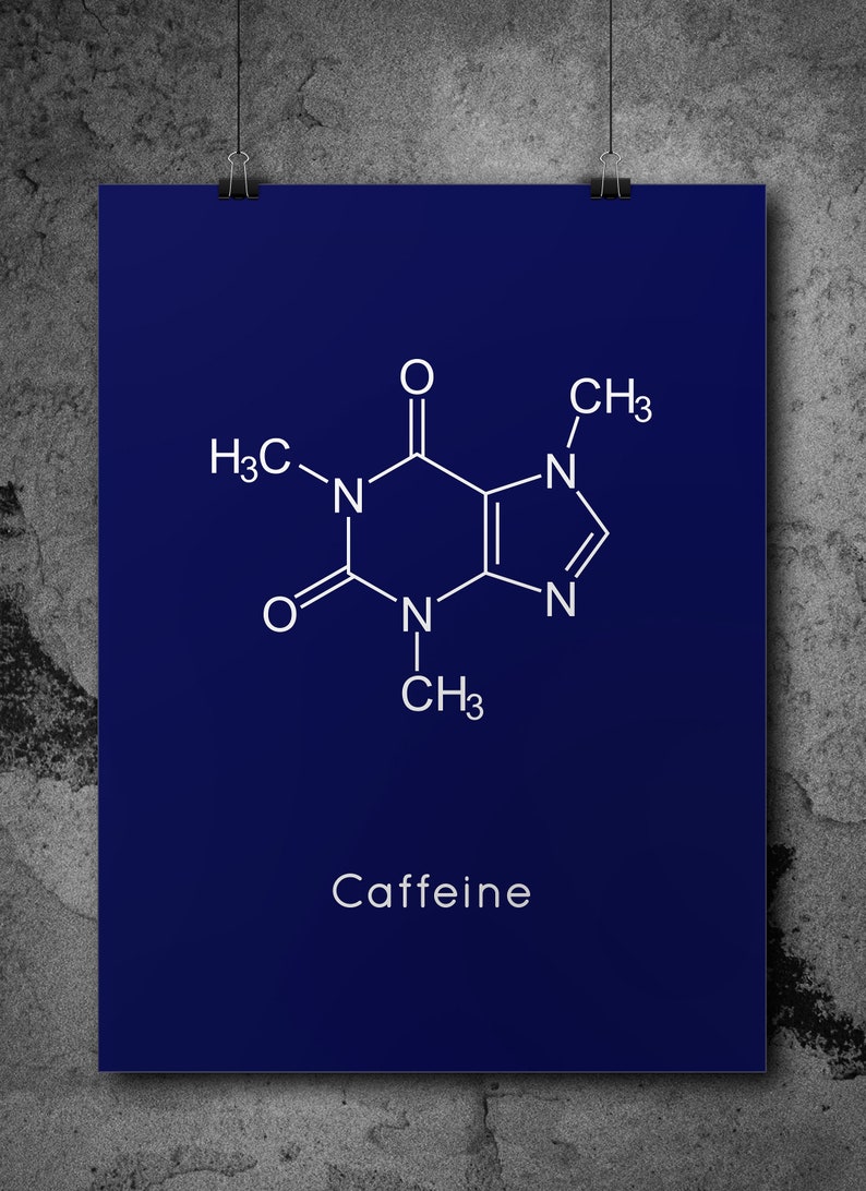 Instant Download Caffeine Molecule Coffeine Printable Chemistry Wall ...