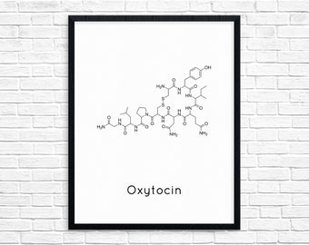 Instant Download Oxytocin Molecule  Printable Chemistry Wall Art Science Gift Digital Download Chemistry Art Downloadable Prints 1