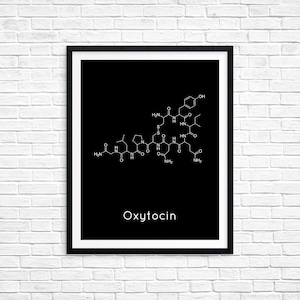 Instant Download Oxytocin Molecule  Printable Chemistry Wall Art Science Gift Digital Download Chemistry Art Downloadable Prints 3