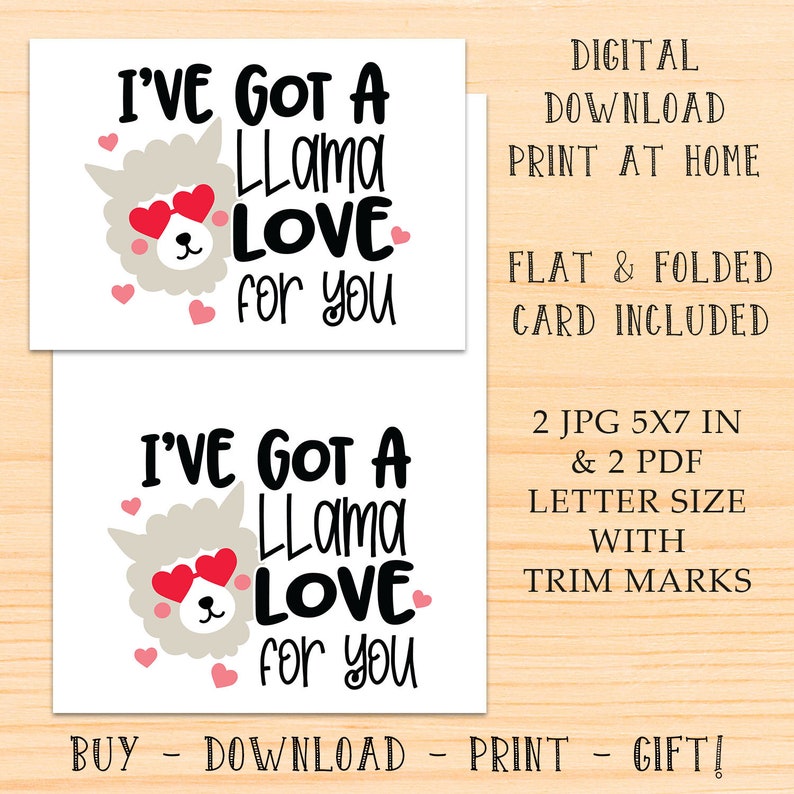 Llama Love For You Funny Folded Greeting Card 5x7 Digital Instant Download Card Printable Downloadable Love Card Love Cards Paper & Party Supplies Llama Love For You Funny Folded Greeting Card 5x7 Digital Instant Download Card Printable Downloadable Love Card Love Cards Paper & Party Supplies
