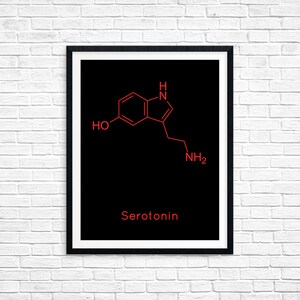 Instant Download Serotonin Molecule Chemistry Wall Art Print Science Gift Digital Download Chemistry Art Pharmacy Downloadable Prints 6