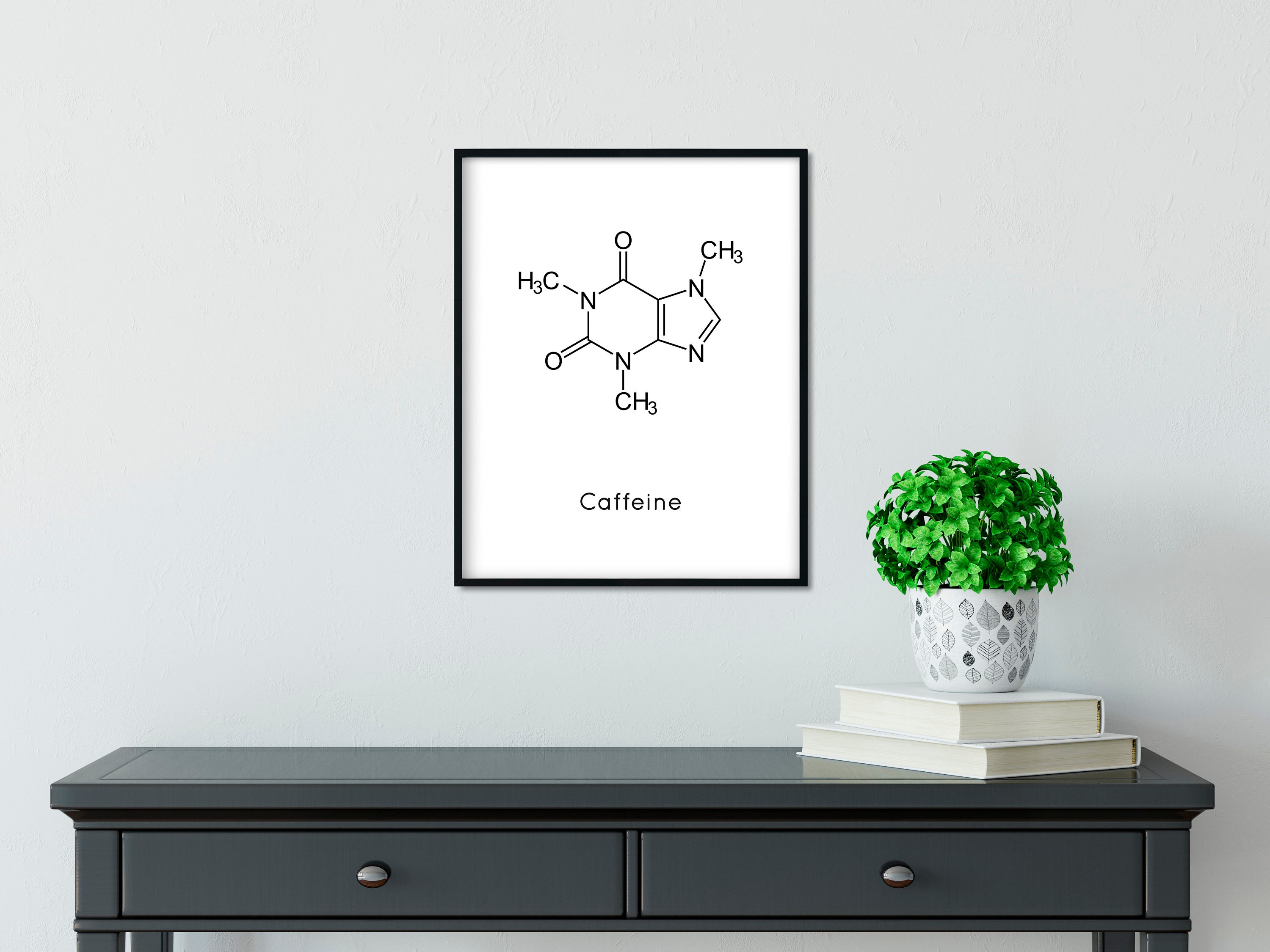 Instant Download Caffeine Molecule Coffeine Printable Chemistry Wall ...