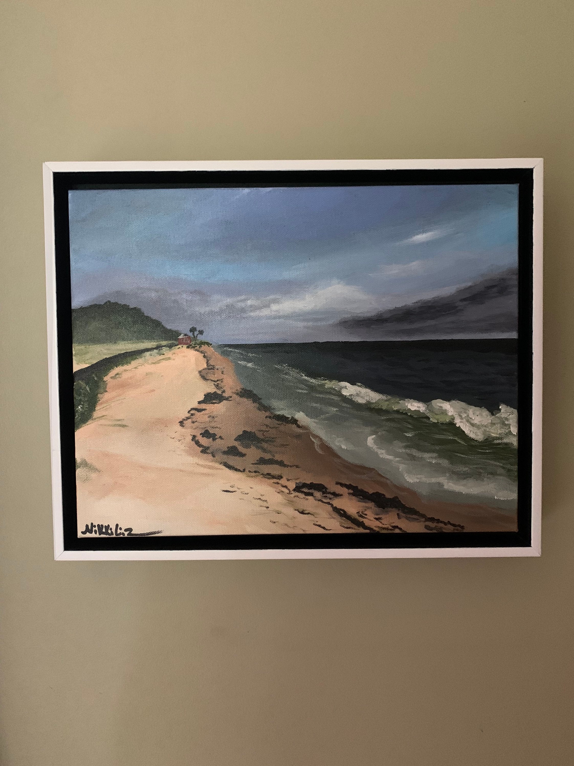 Framed beach art Etsy