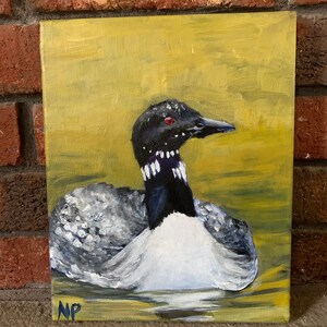 Loon. Acrylic original painting on canvas. 8 x 10