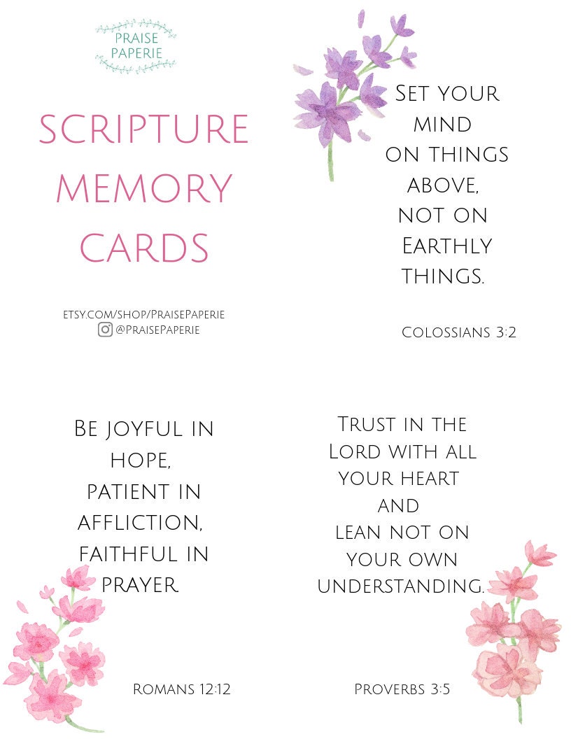 Scripture Memory Card Printable - Etsy