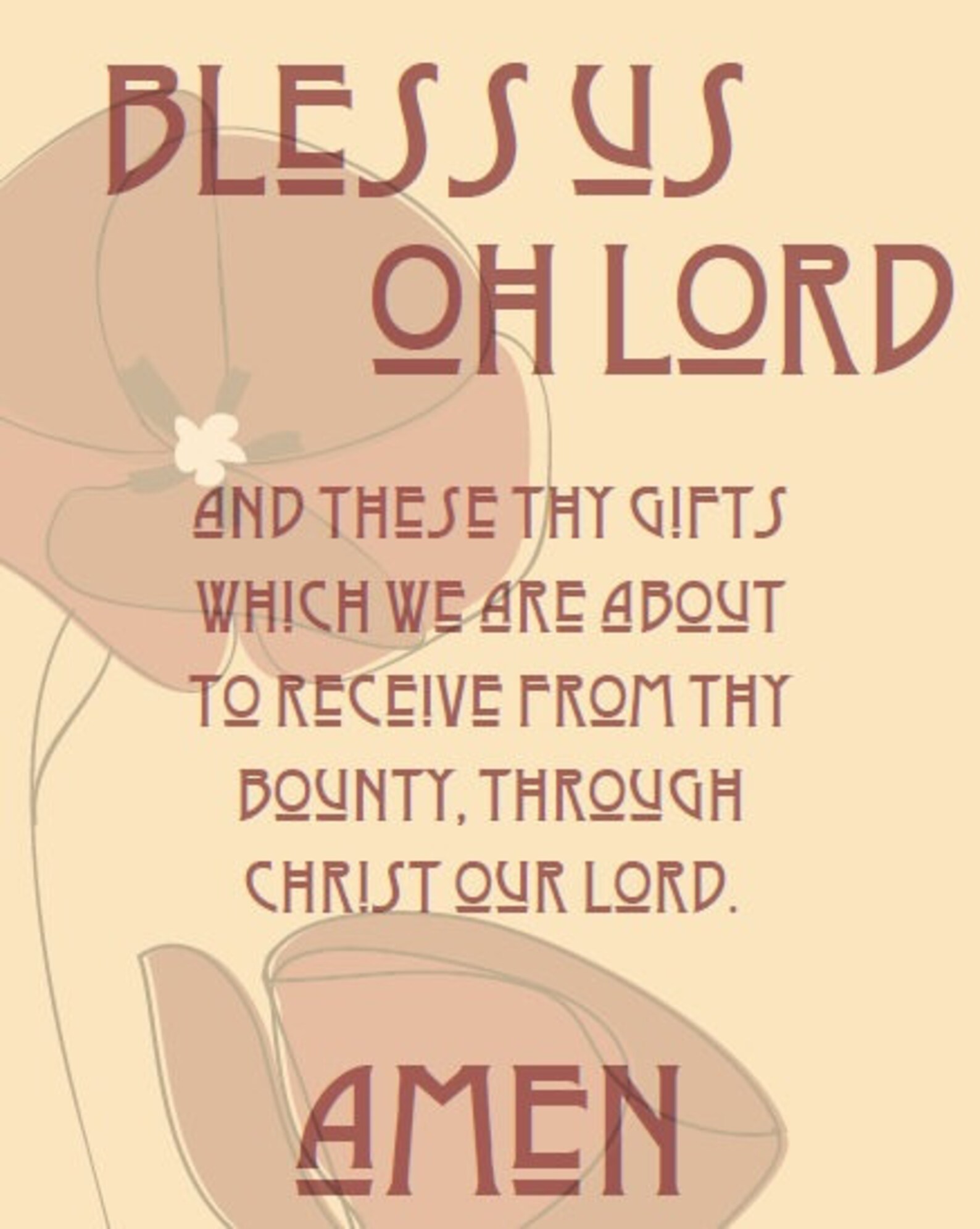 Bless Us Oh Lord Printable