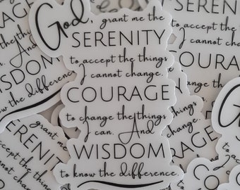 Serenity Prayer sticker Christian sticker Bible journaling sticker prayer journal sticker CLEAR