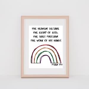 Psalm 19:1 Printable, 8x10, &quot;The heavens declare the glory of God, the skies proclaim the work of His hands&quot;