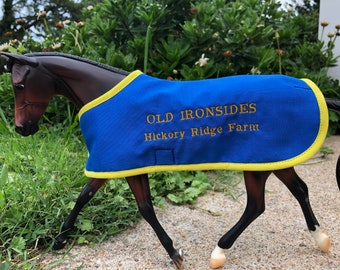 OLD IRONSIDES blanket for famous Breyer Thoroughbred race racehorse 2018 BREYERFEST model horse embroidered blanket Breyer toy