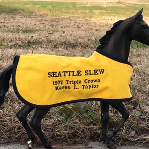 SEATTLE SLEW embroidered blanket for Breyer model race horse racehorse Triple Crown