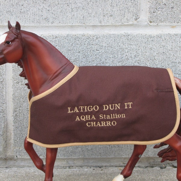 LATIGO DUN IT embroidered blanket for Breyer palomino charro champion aqha quarter horse qh horse national world toy model cowboy tricks