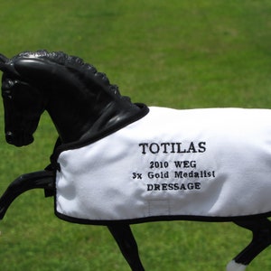 TOTILAS embroidered blanket for Breyer DRESSAGE horse model WEG World Equestrian Games gold medalist toy horse gift dressage