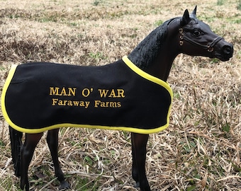 MAN O WAR embroidered blanket for Breyer Thoroughbred race racehorse model horse