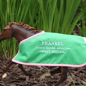 FRANKEL tb famous Thoroughbred race racehorse horse CM embroidered blanket Breyer