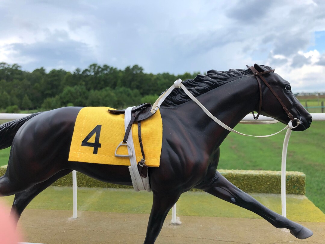 4 4 Number Four Thoroughbred TB Race Horse Racehorse Race Cloth Back