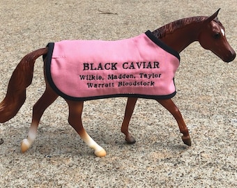 BLACK CAVIAR embroidered blanket Breyer Classic Freedom Series model horse thoroughbred race horse racehorse TB filly mare