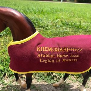 KHEMOSABI embroidered blanket for Breyer Arabian Horse Assoiciation aha Arab model horse toy Legion of Masters lom Champion