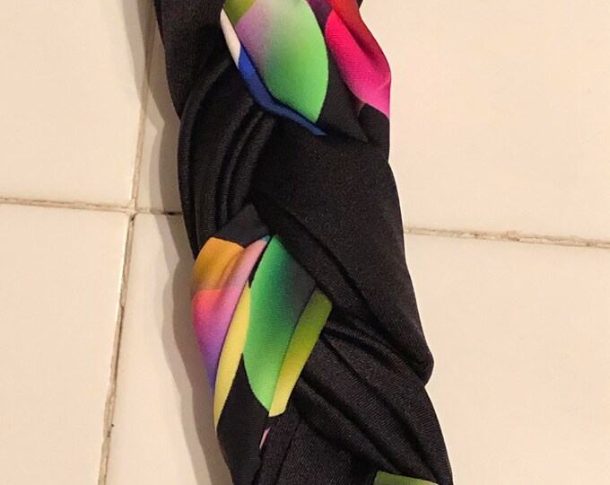 Neon Smoke & Black Braidin Horse Tail Bag for REAL HORSES Braid in