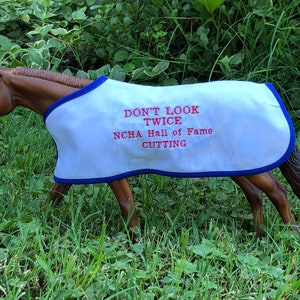 DON&#39;T LOOK TWICE embroidered blanket ~ Breyer ncha aqha champion cutting quarter horse qh horse national cutting horse association lipstick