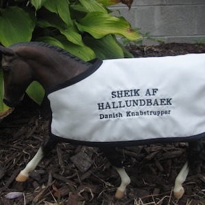 SHEIK AF HALLUNDBAEK embroidered blanket for Breyer dressage Danish Knabstrupper horse model toy