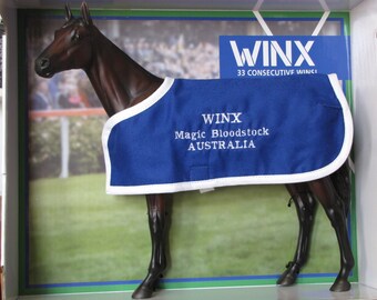 WINX with embroidered blanket Australian Australia thoroughbred tb race horse racehorse filly mare Breyer Horse nib model new in box mint