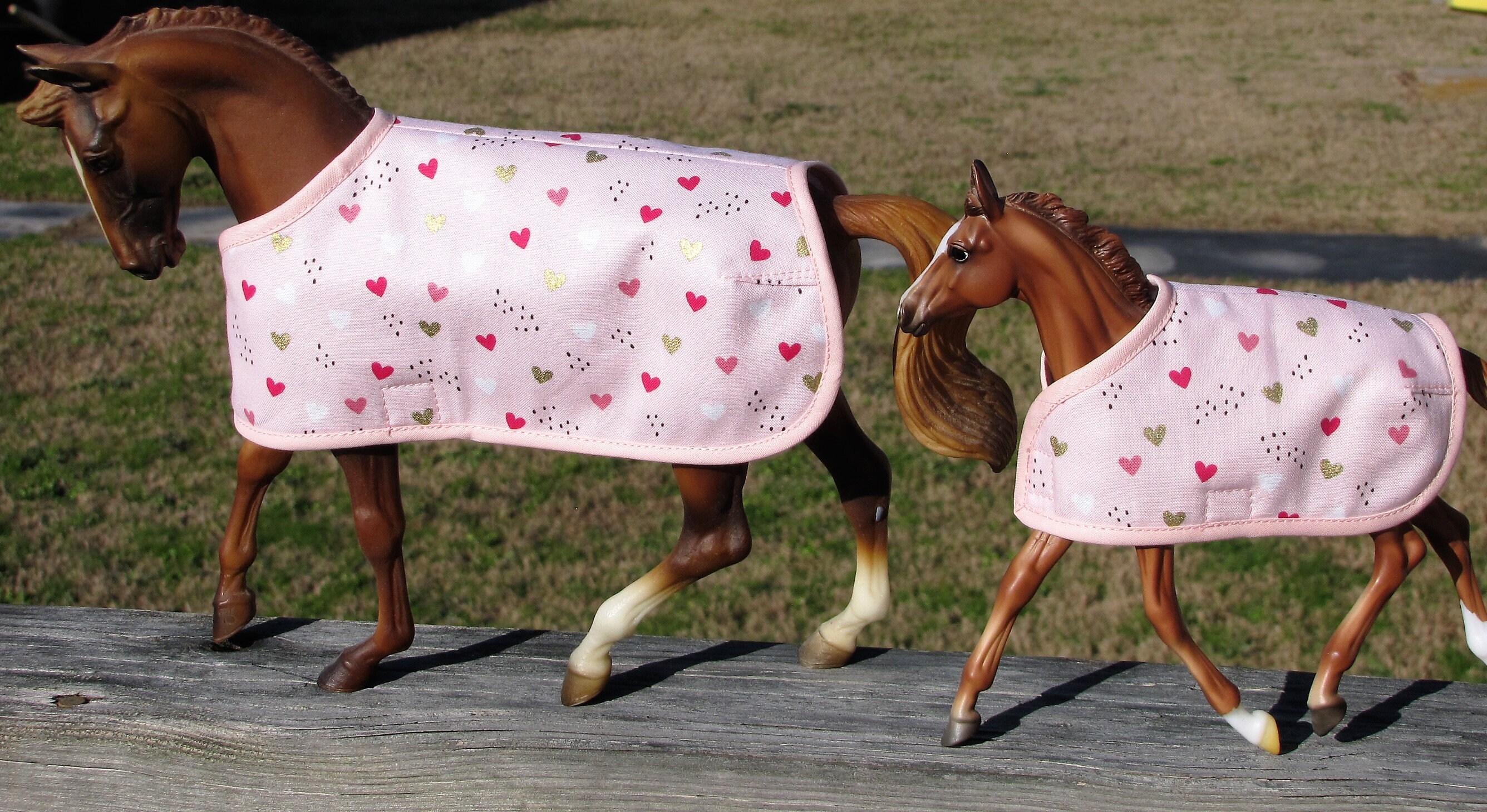 Valentine's Day MARE & FOAL blanket set fits Breyer Peter Etsy