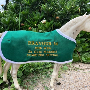 BRAVOUR 54 embroidered blanket for Breyer 2023 BREYERFEST celebration 2018 WEG gold medal medalist Combined Driving horse toy horses pony