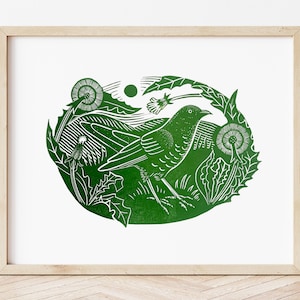 Across the Fields - Hand Printed Original Signed Linocut Print