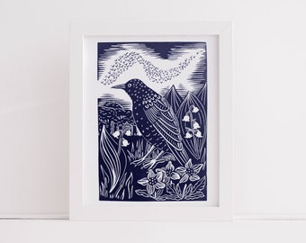 Starling Murmuration Art Print - Wildlife Home Decor
