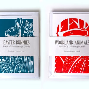 Pack of 3 Easter Greetings Cards featuring a Bunny zdjęcie 10