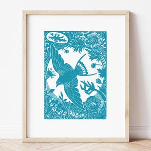 A Coastal Garden - Hand Printed Original Signed Linocut Print