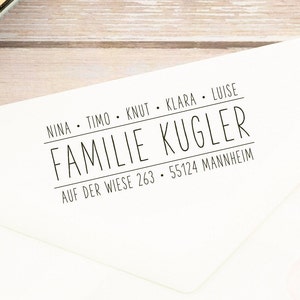 ADRESSSTEMPEL Mannheim personalisiert // Stempel personalisiert / individueller Stempel mit Adresse // personalisierbarer Familienstempel Bild 1